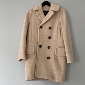 Coach wool blend double breasted peacoat oatmeal tan winter trench coat xs